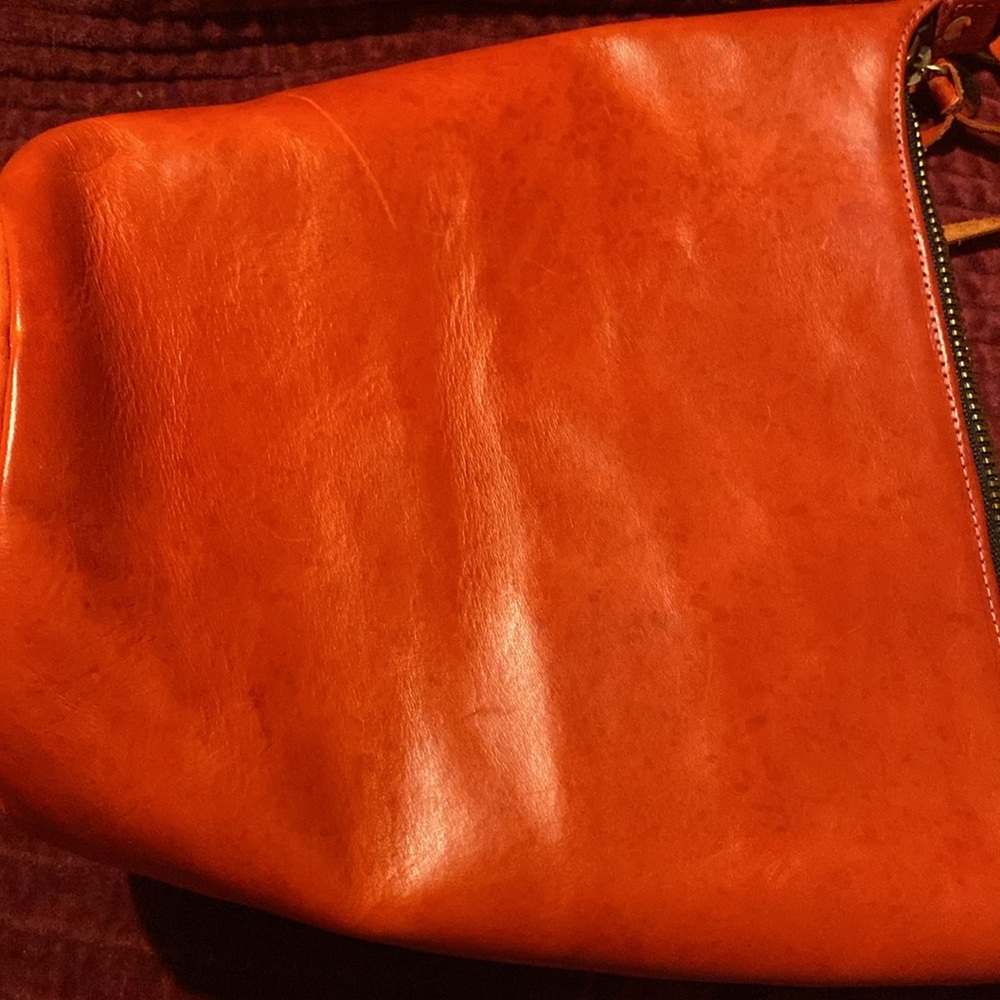 Clare V. Petite Jeanne Red Leather Bucket Shoulder Bag - Picture 3 of 5